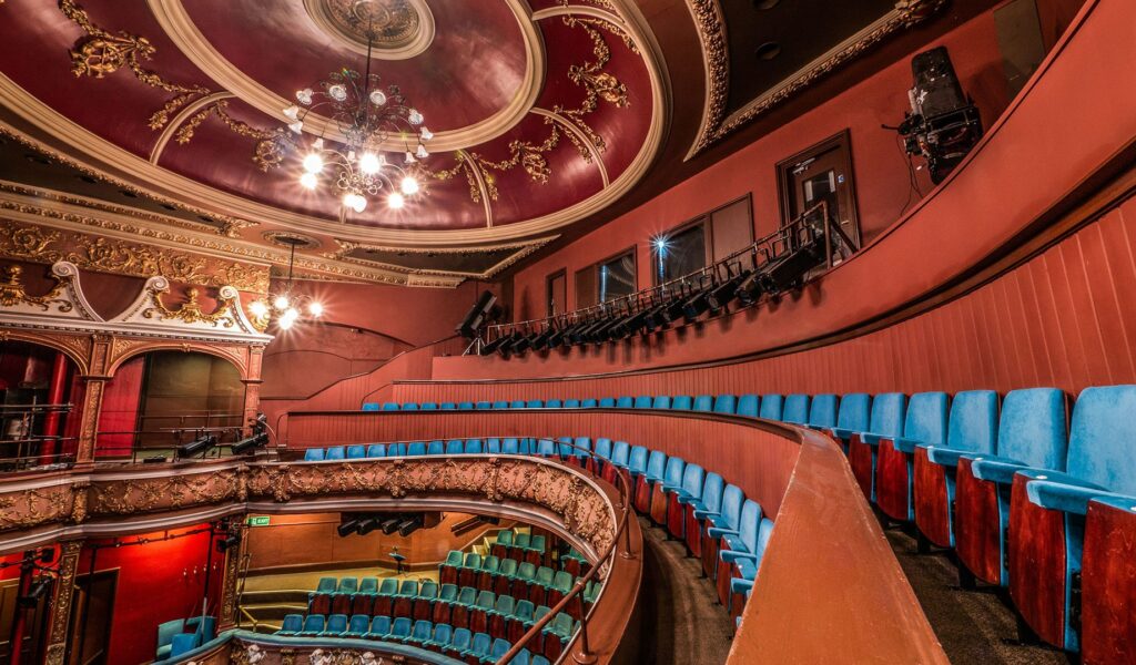 Seating around the inside of the theatre